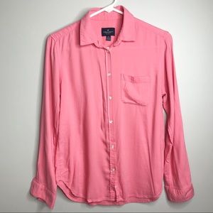 American Eagle pink long sleeve button up blouse